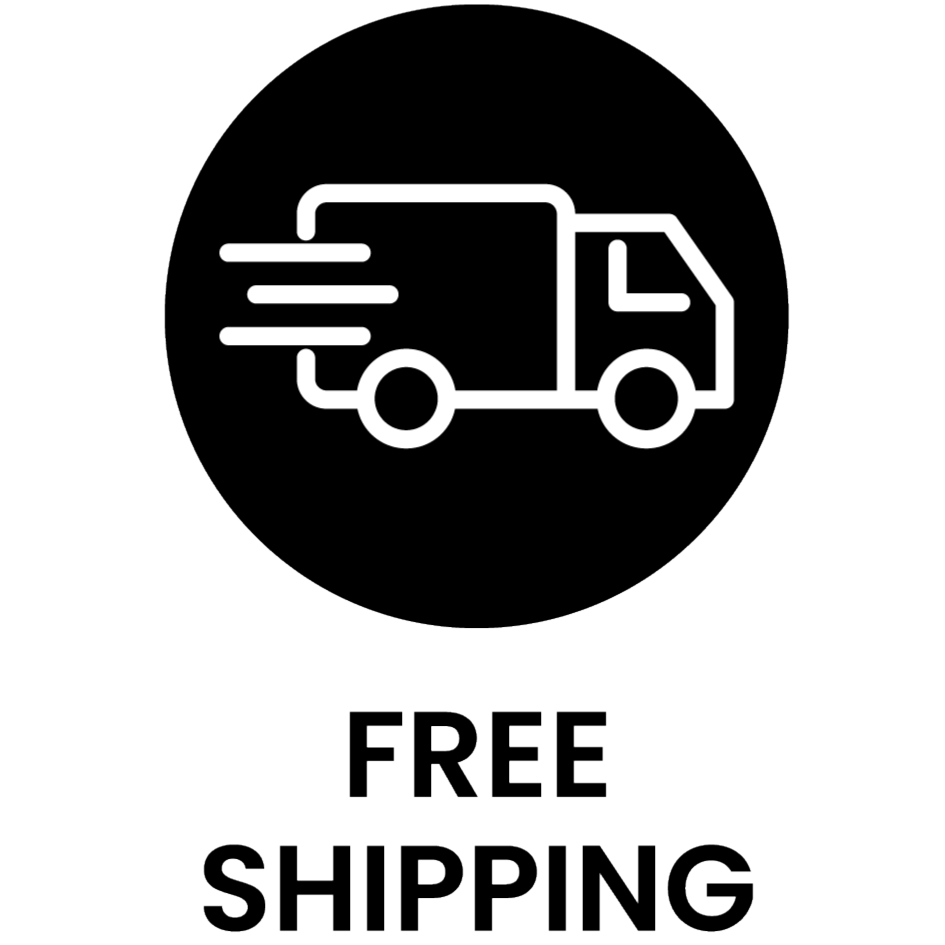 Free shipping logo on black background