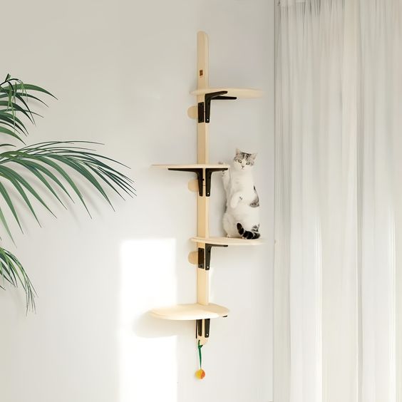 Mewoofun 4-Levels Wooden Cat Climber Shelf  IZER 