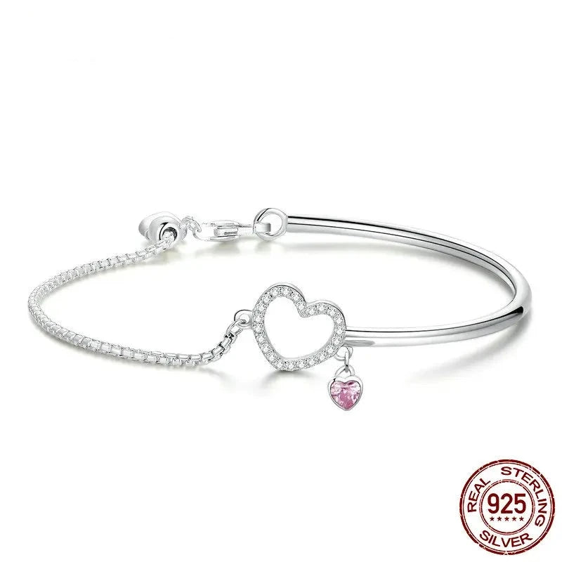 Blushing Heart Sterling Silver Bracelet  IZER 