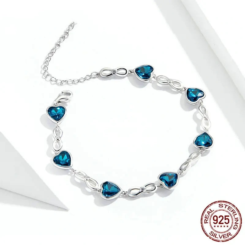 Serene Heart Sterling Silver Chain Bracelet  IZER 