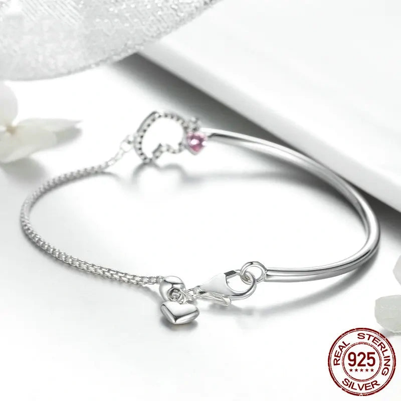 Blushing Heart Sterling Silver Bracelet  IZER 