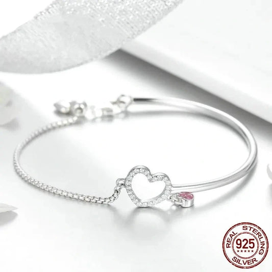 Blushing Heart Sterling Silver Bracelet  IZER 