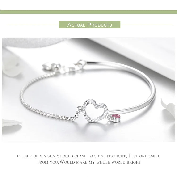 Blushing Heart Sterling Silver Bracelet  IZER 