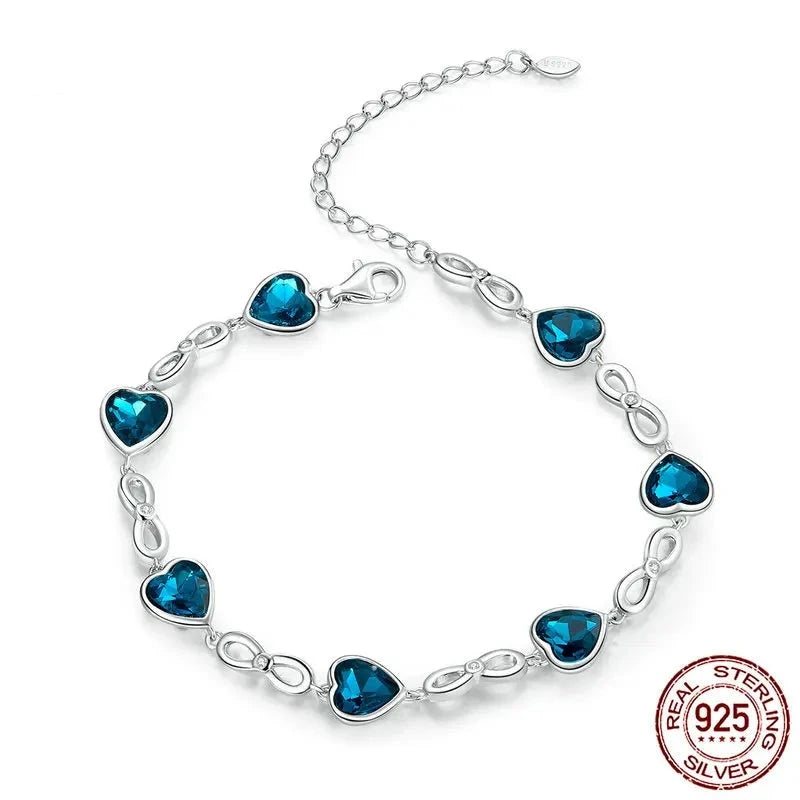 Serene Heart Sterling Silver Chain Bracelet  IZER 