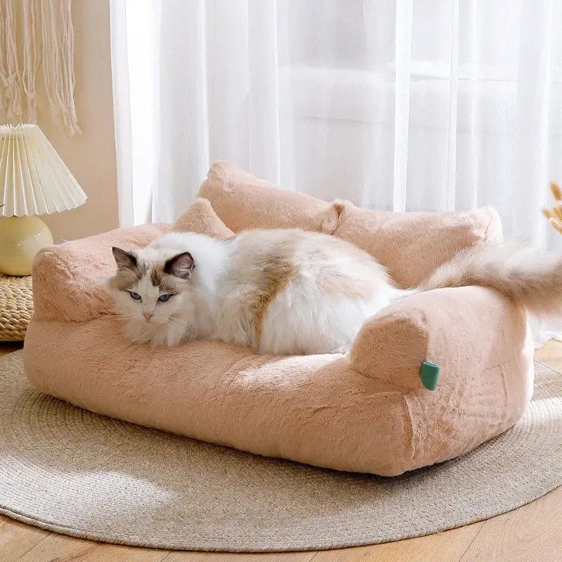 Cozy Haven Pet Sofa: Plush, Washable, and Comfortable Bed for Cats and Dogs  IZER 