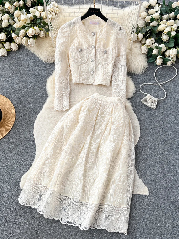 Korean Summer Lace Two-Piece Set  IZER 