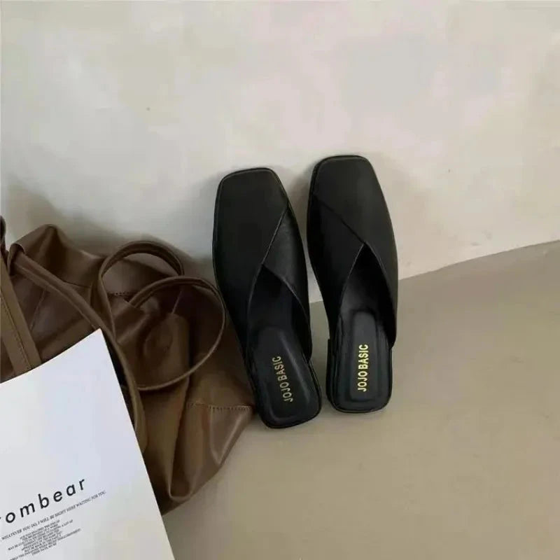 Square Toe Slip-On Mules  IZER 