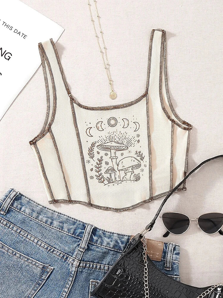 Botanical Dreams Graphic Crop Tank  IZER 