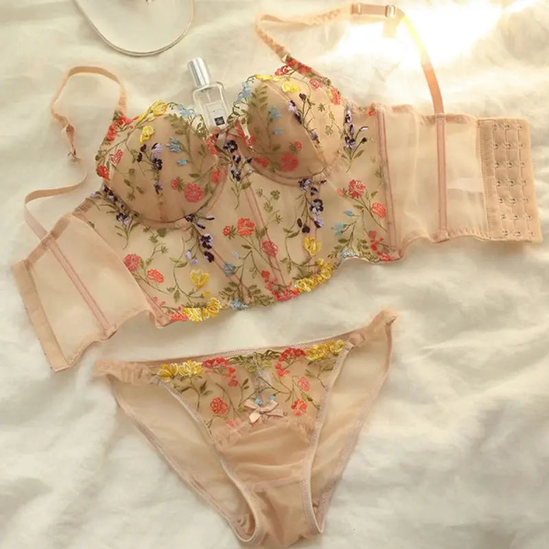 Floral Bloom Lace Lingerie Ensemble  IZER 