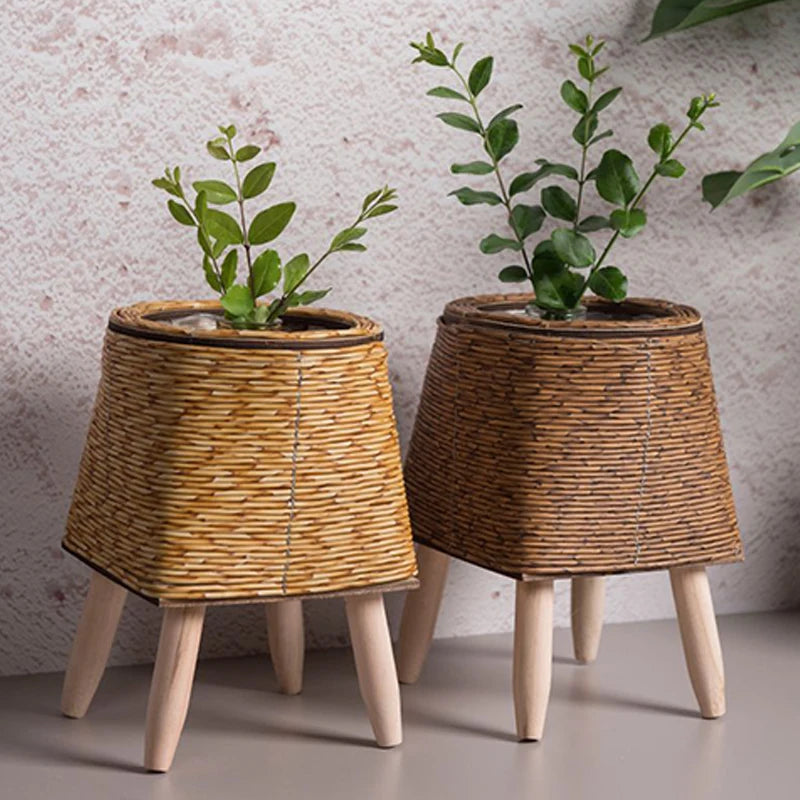 Nordic Rattan-Style Flower Pot Stand  IZER 