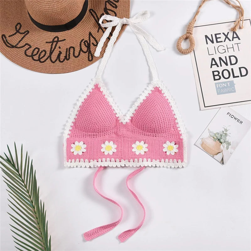 Boho Blossom Crochet Halter Vest  IZER 