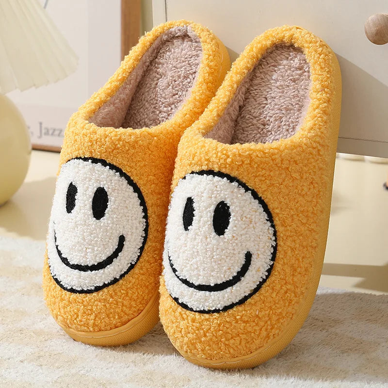 Smiling Face Furry Couple Slippers  IZER 