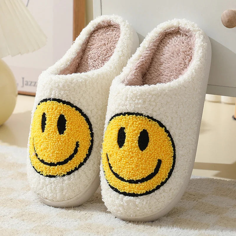 Smiling Face Furry Couple Slippers  IZER 