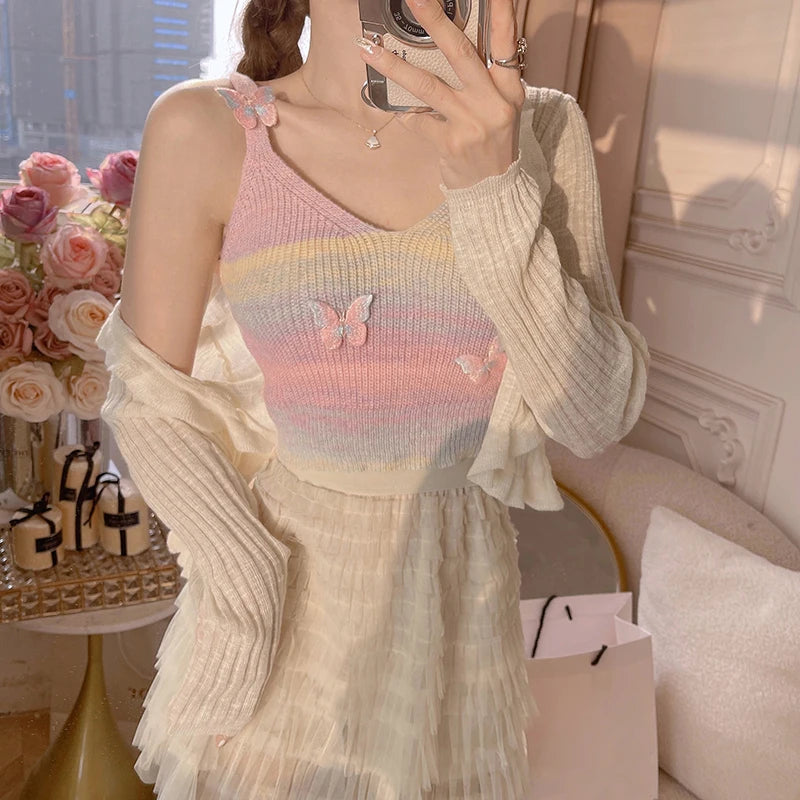 Butterfly Dream Striped Knit Tank  IZER 