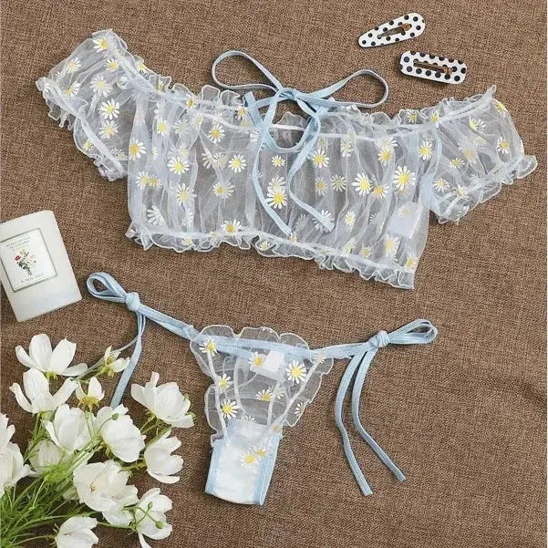 Blooms & Lace Off-Shoulder Lingerie Set  IZER 