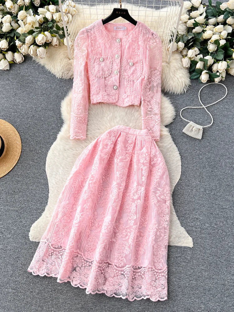 Korean Summer Lace Two-Piece Set  IZER 