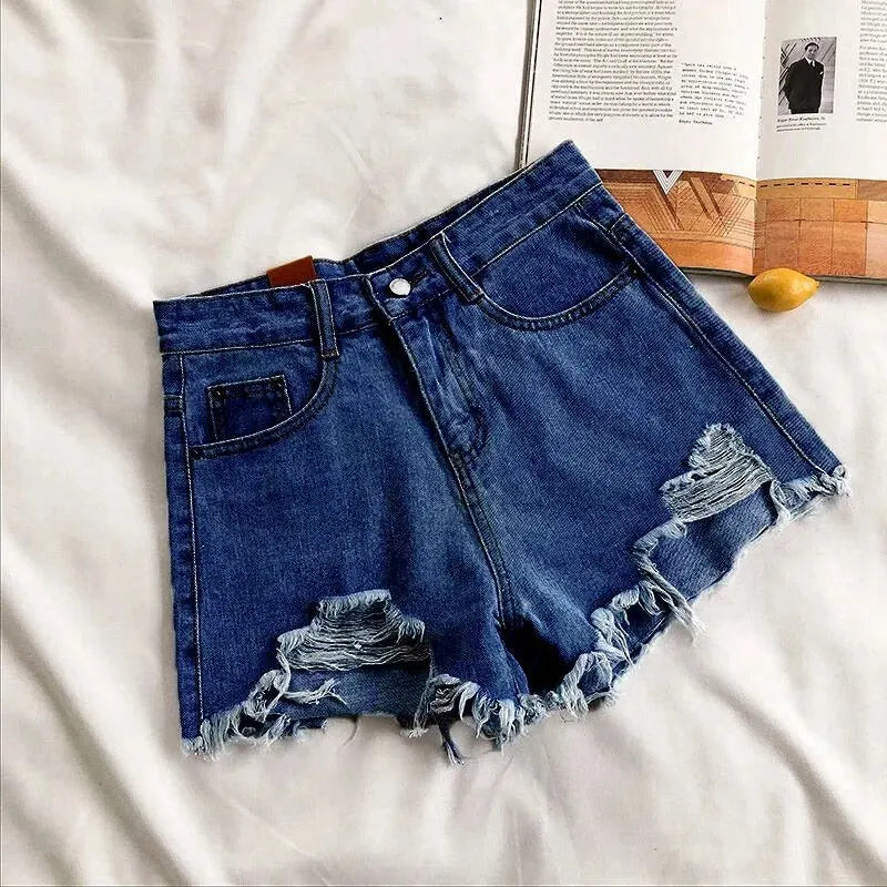 UrbanChic Hole-Punched Denim Shorts  IZER 