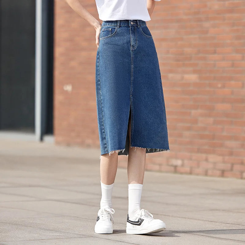 RetroEdge™️ High Tide Denim Skirt  IZER 