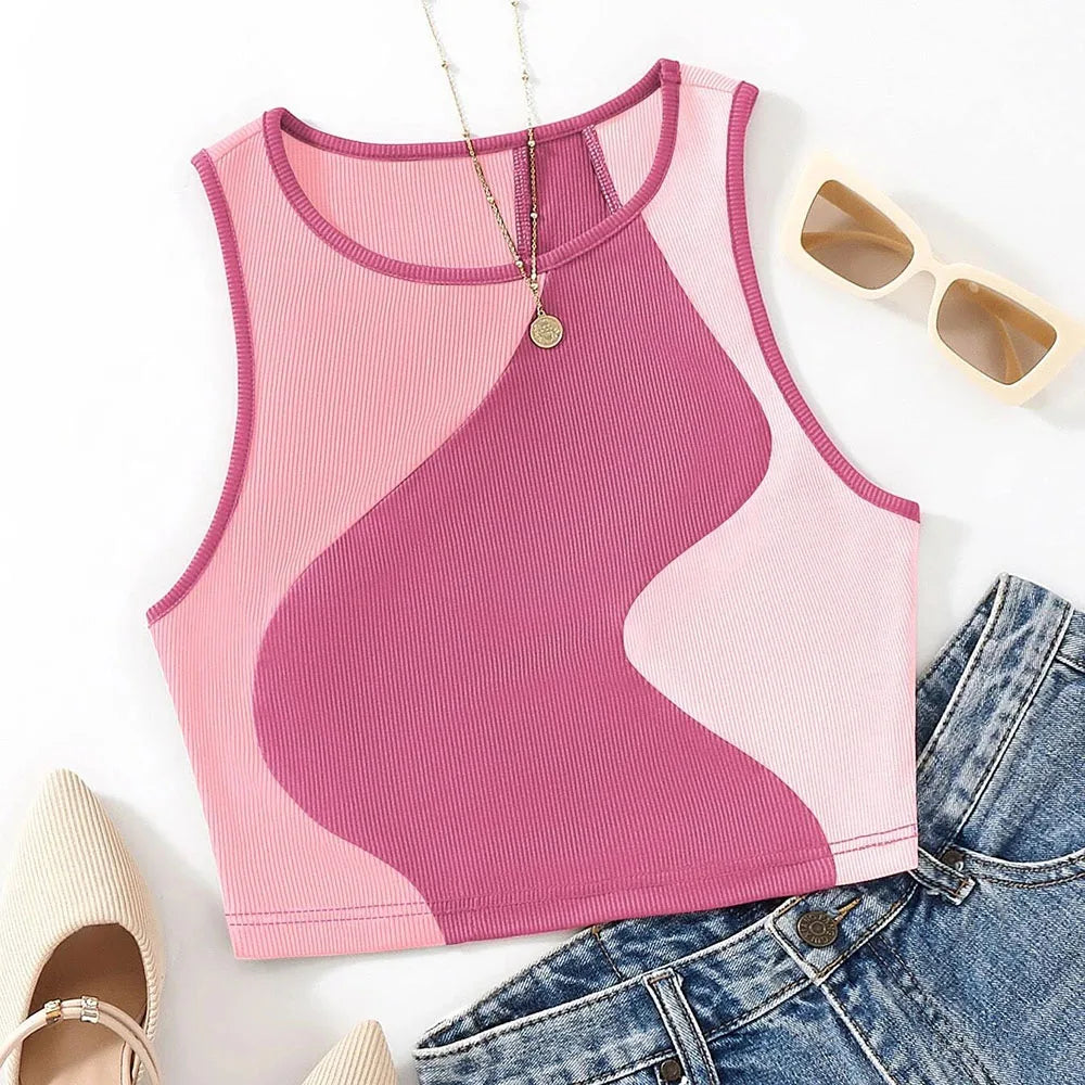 Retro Romance Ribbed Heartbeat Crop Tank  IZER 