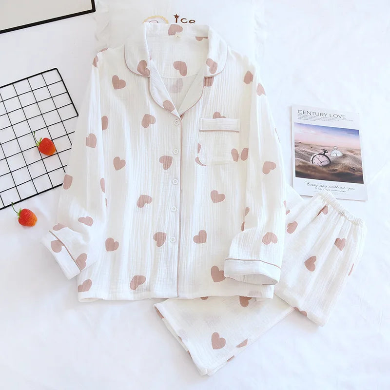 PolkaDream Summer Cotton Gauze Pajama Set  IZER 