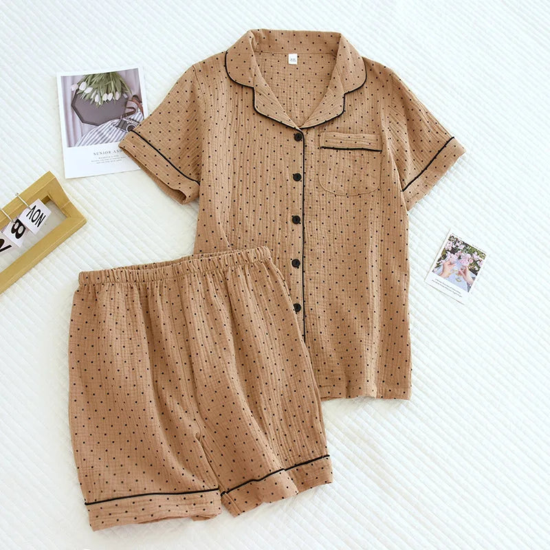 PolkaDream Summer Cotton Gauze Pajama Set  IZER 