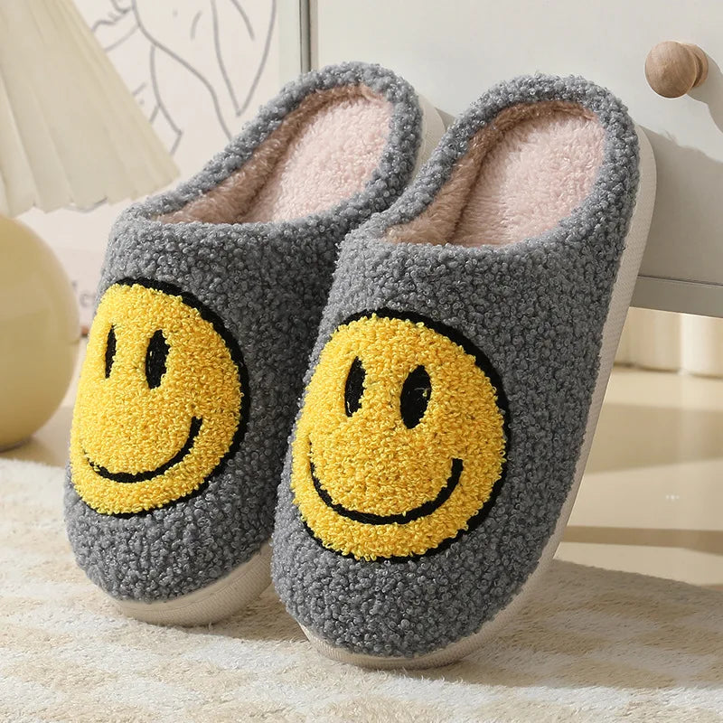 Smiling Face Furry Couple Slippers  IZER 