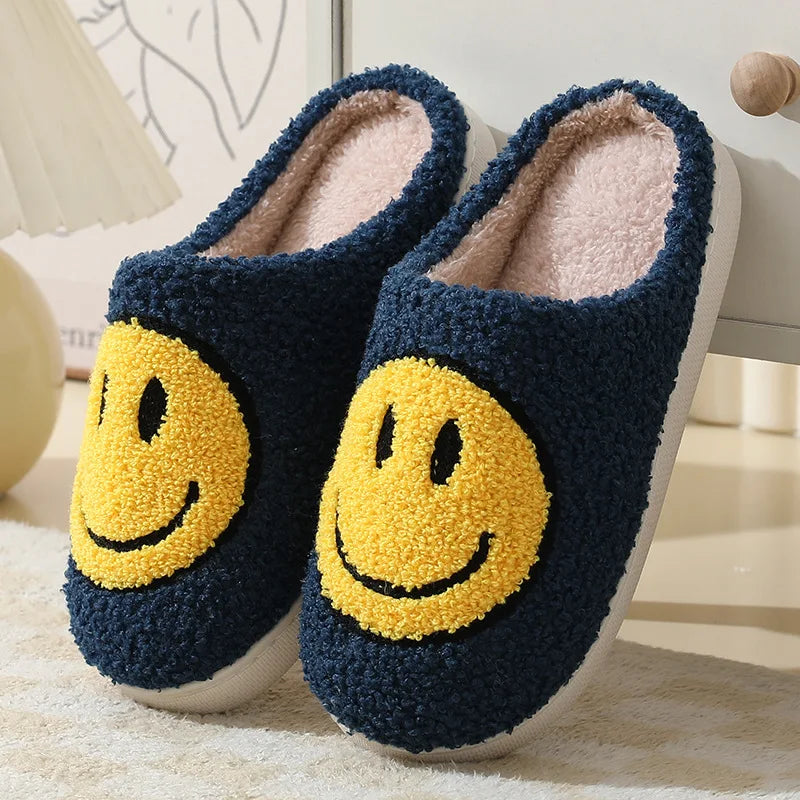 Smiling Face Furry Couple Slippers  IZER 