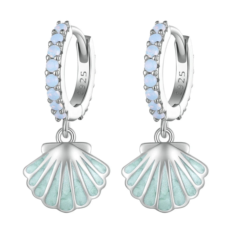 925 Sterling Silver Shell Earrings  IZER 