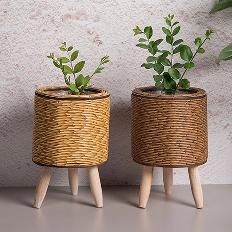 Nordic Rattan-Style Flower Pot Stand  IZER 