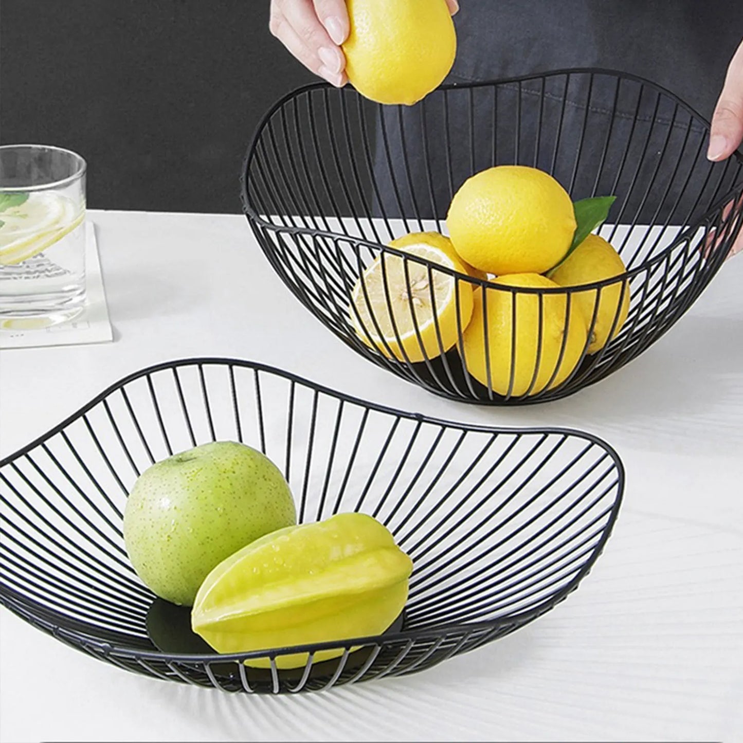 Elegant Wrought Iron Fruit Storage Basket  IZER 