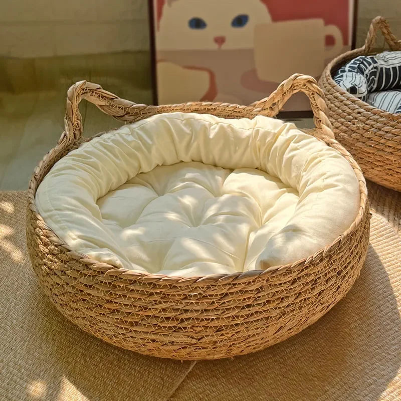 "Cozy Paws" Handmade Vine Woven Cat Nest  IZER 