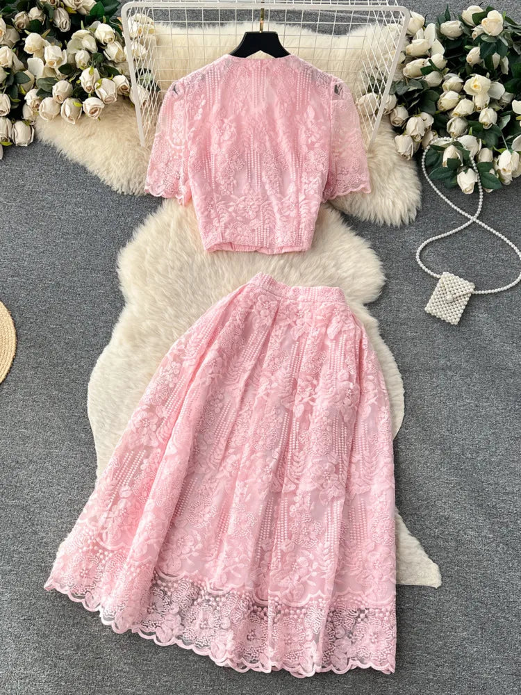 Korean Summer Lace Two-Piece Set  IZER 