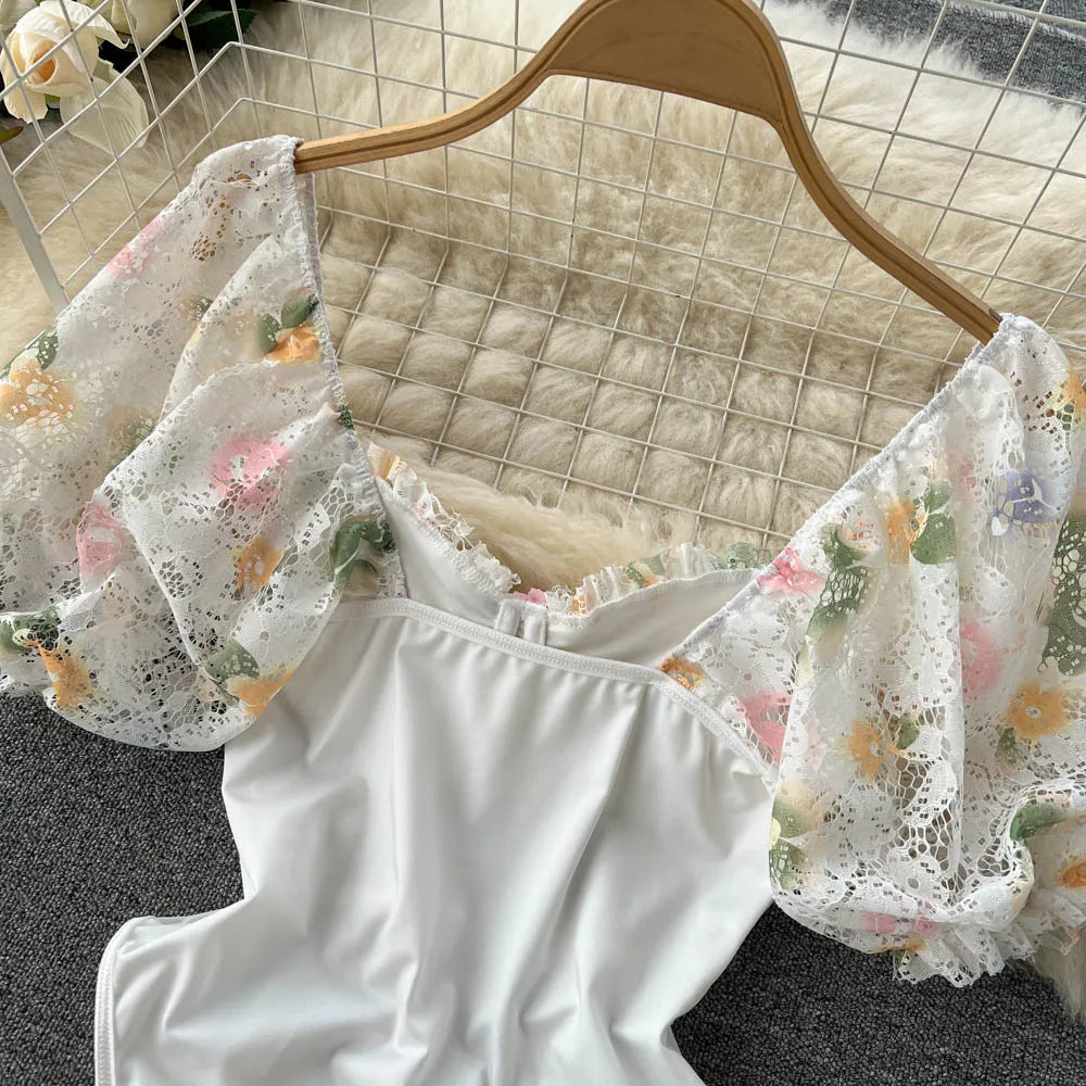 "Lace Blossom" Floral Lace Bodysuit  IZER 