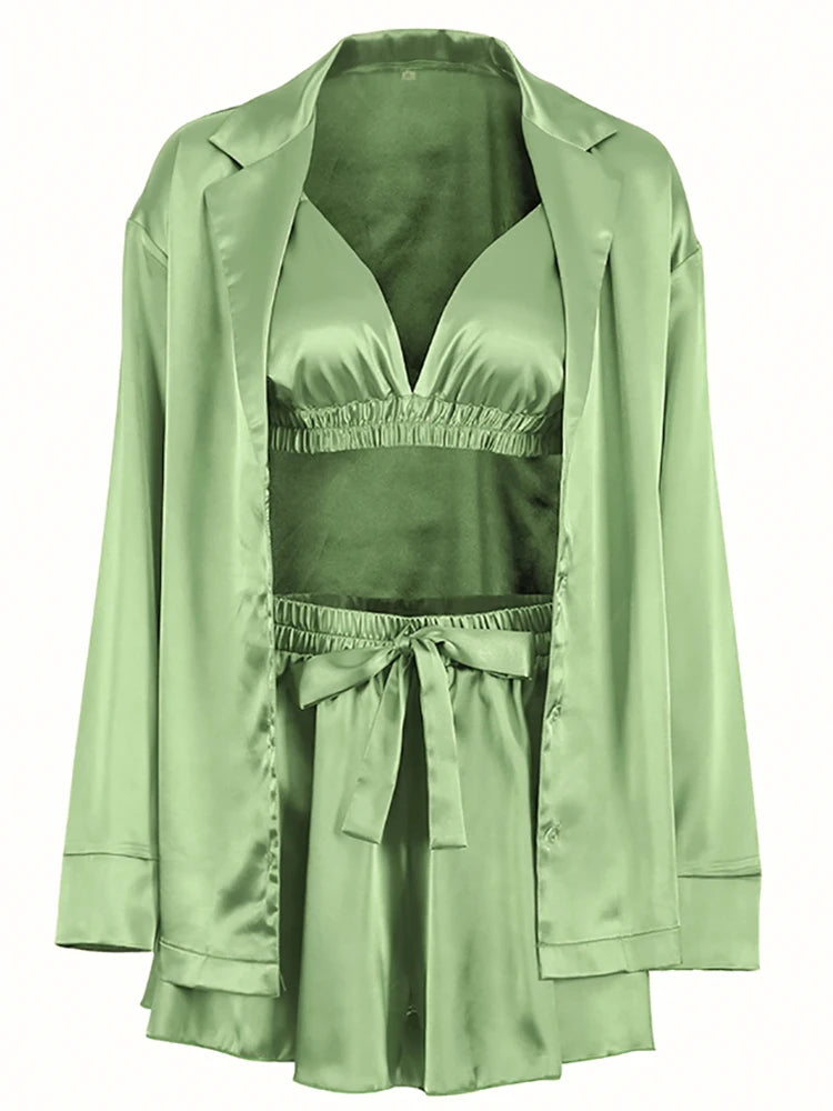 Champagne Elegance 3-Piece Bathrobe Set  IZER 