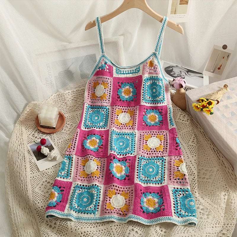 Crochet Knit Cut-Out Beach Dress  IZER 