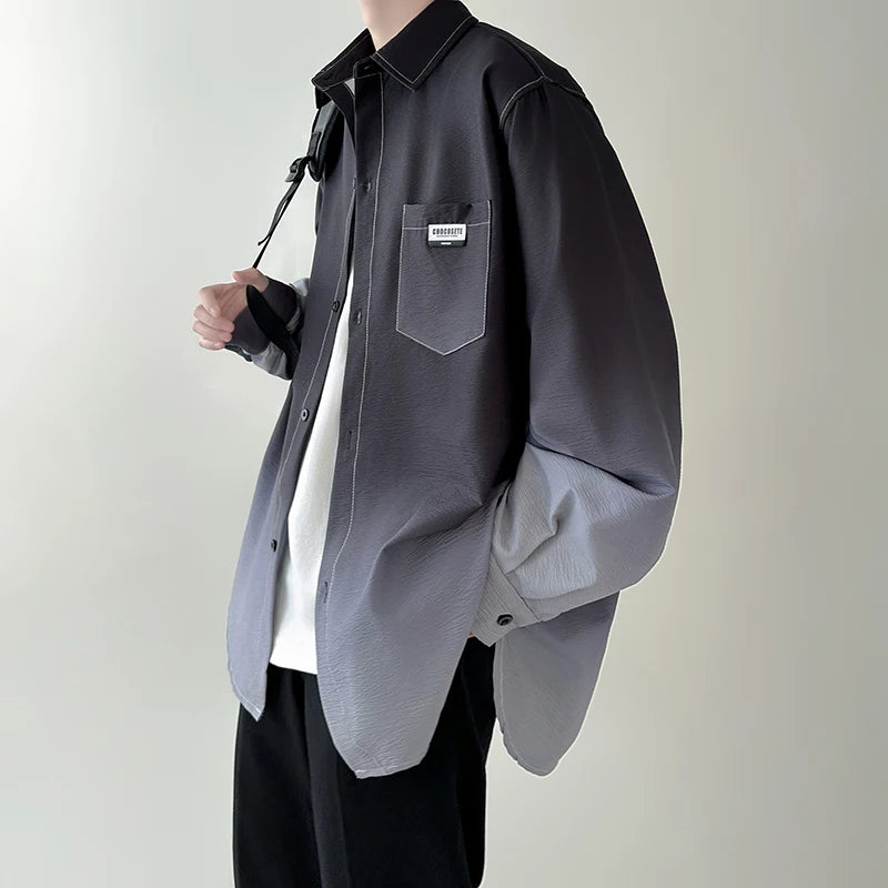 Gradient Pleated Oversize Shirt  IZER 