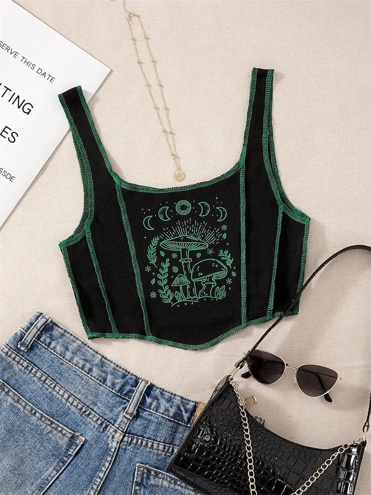 Botanical Dreams Graphic Crop Tank  IZER 