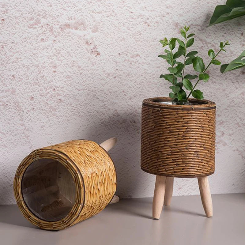 Nordic Rattan-Style Flower Pot Stand  IZER 