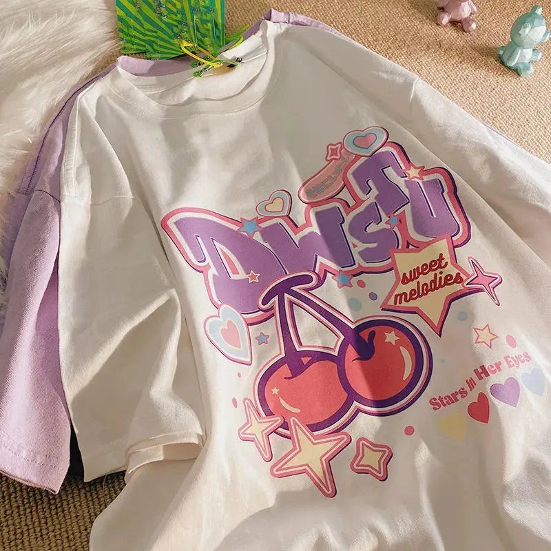 Whimsy Orchard Kawaii Fruit Delight Tee  IZER 