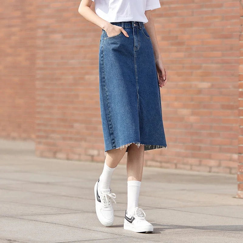 RetroEdge™️ High Tide Denim Skirt  IZER 