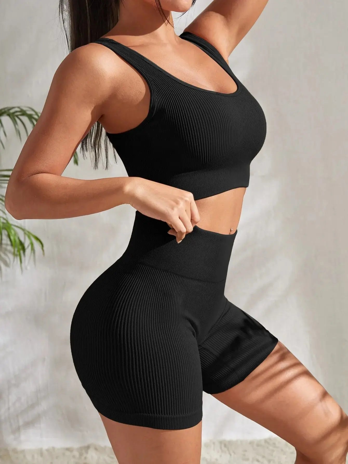 Seamless Ribbed Yoga Sets  IZER 