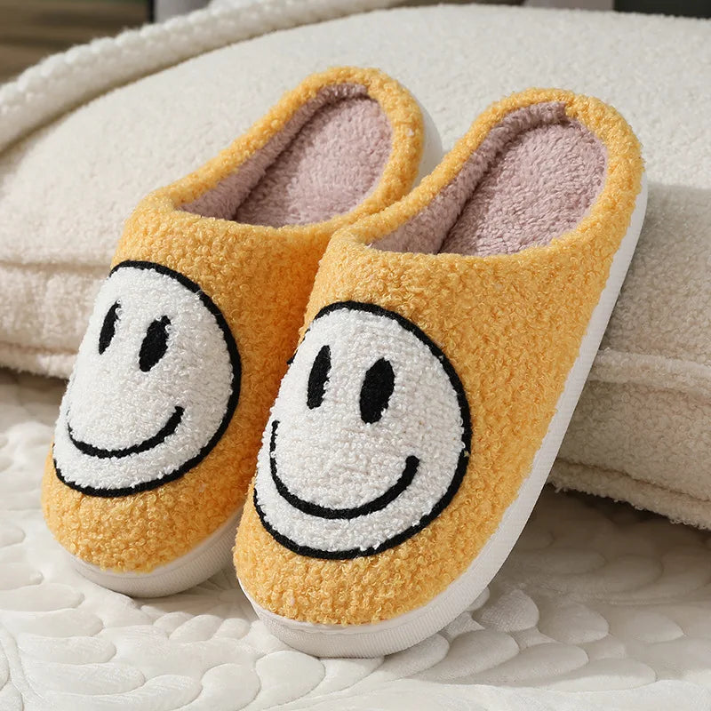 Smiling Face Furry Couple Slippers  IZER 