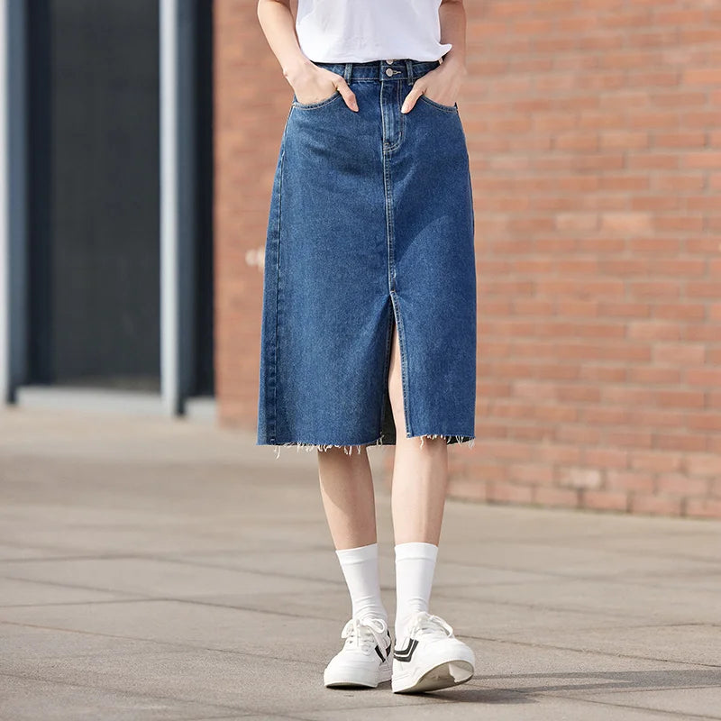 RetroEdge™️ High Tide Denim Skirt  IZER 