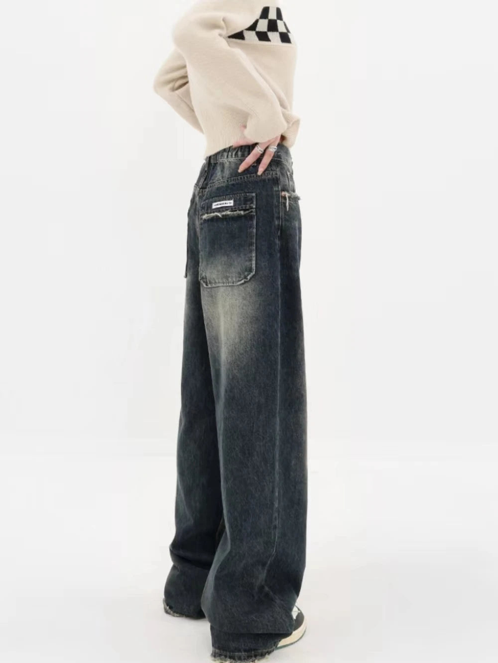 Harajuku Harmony Wide-Leg Denim Trousers  IZER 