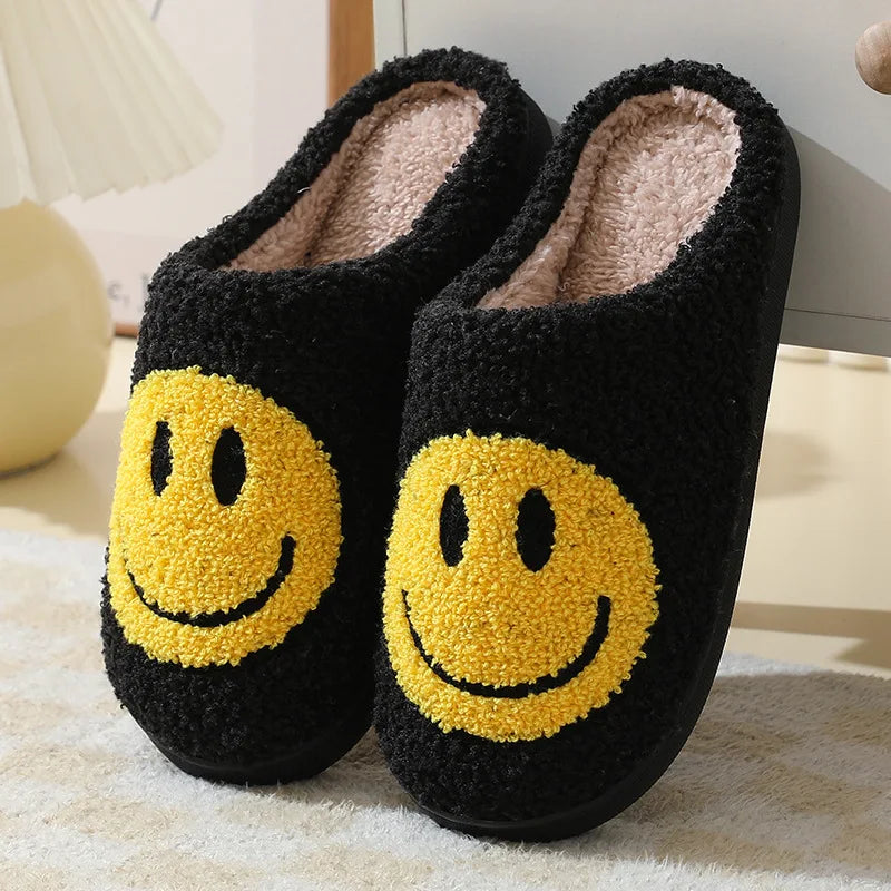 Smiling Face Furry Couple Slippers  IZER 