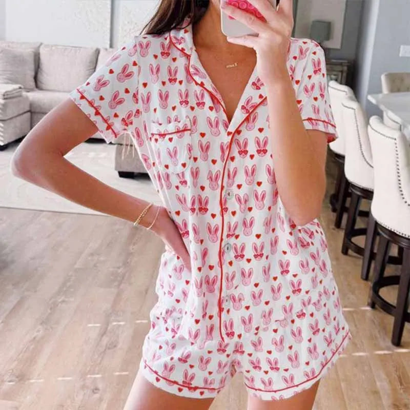 Cartoon Charm 2-Piece Pajama Set  IZER 