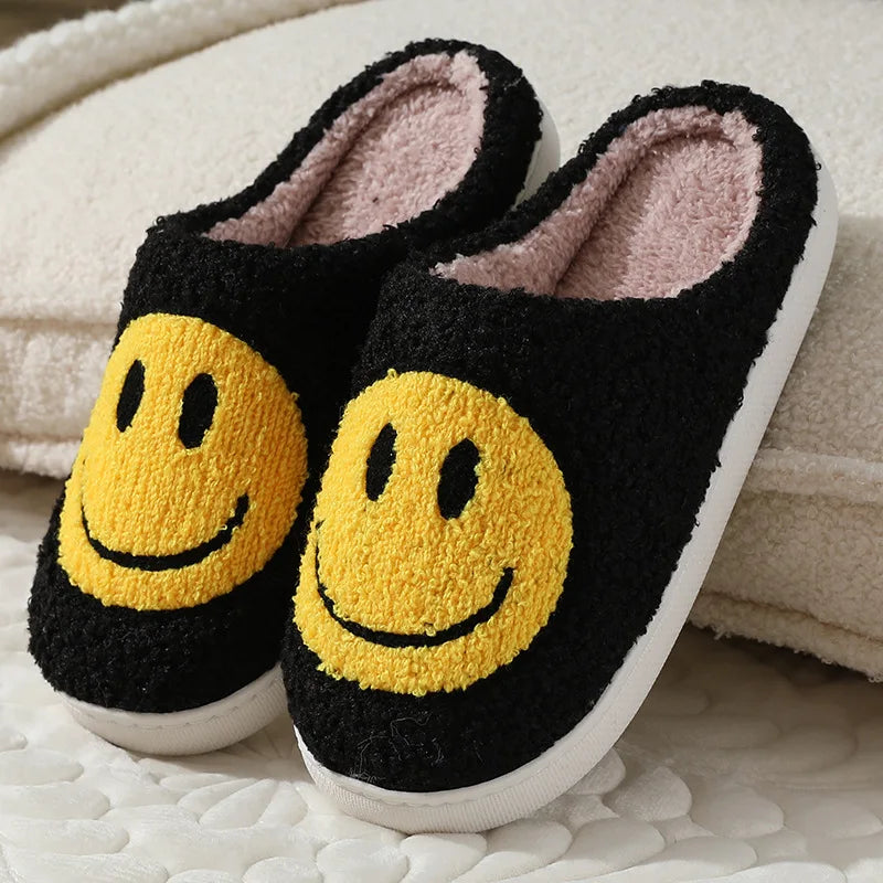 Smiling Face Furry Couple Slippers  IZER 