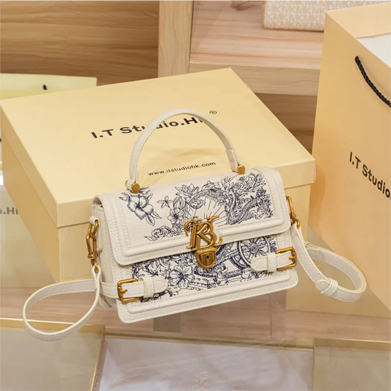 High-End Embroidered Square Crossbody Bag  IZER 