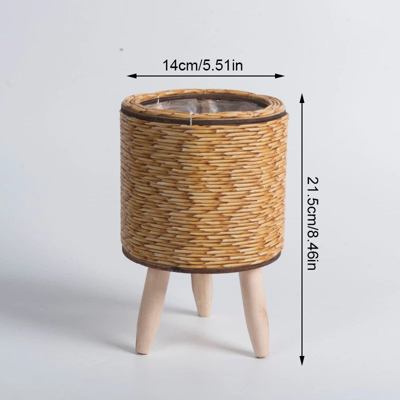 Nordic Rattan-Style Flower Pot Stand  IZER 