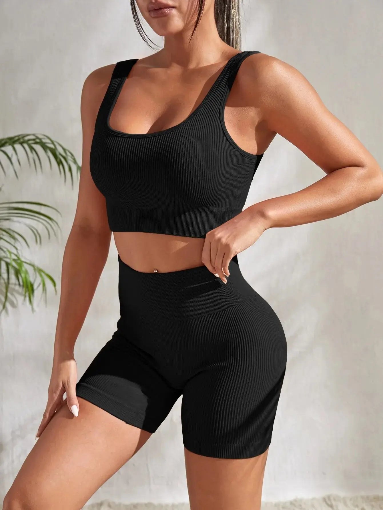 Seamless Ribbed Yoga Sets  IZER 